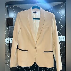 Tommy Hilfiger Elegant White Blazer with Blue Accents
